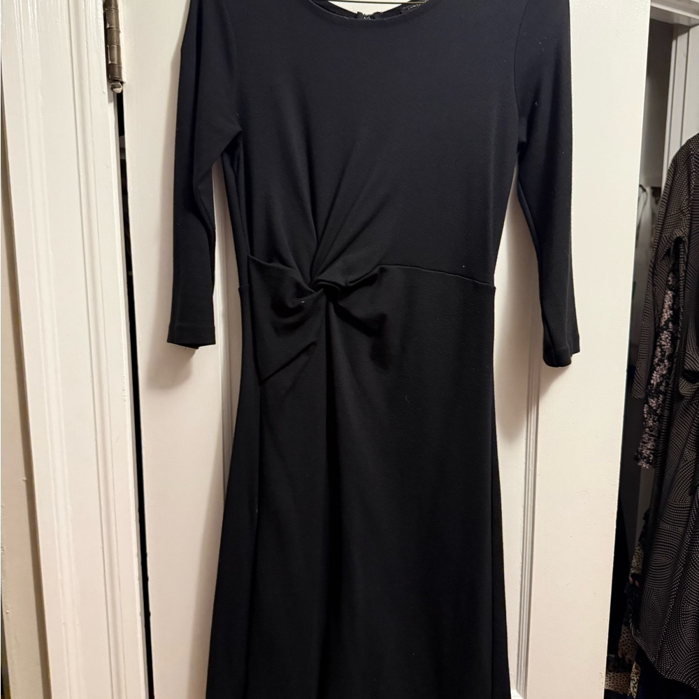 Classic Black Twist-Front Women's Dress